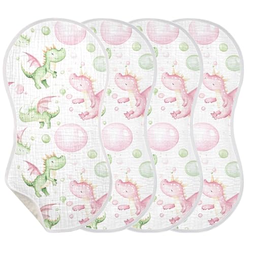 xigua Cute Bubbles and Dragons Baby Burp Cloths for Newborn Boys and Girls 2 Pack, Soft & Absorbent Cotton Baby Burp Cloth, Baby Washcloths, Newborn Towel, Burp Rags3