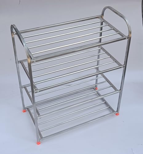 Image of Stainless Steel Shoe Rack, Multipurpose Rack, Multilayer (4 Layer Sturdy)