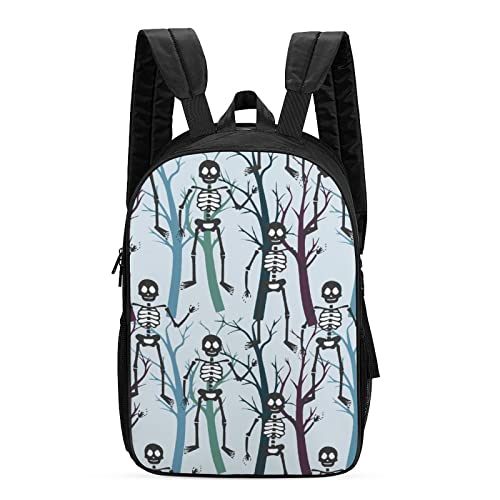 Personalized City Backpacks Teens Daily Bag Skeletons Woods Printed Casual Daypack Rucksack