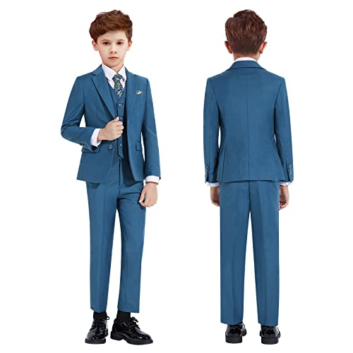 Almighty Magic Boy's Formal Suits 5 Pieces Slim Fit Suit Set Dresswear Ring Bearer Outfit #TOP1