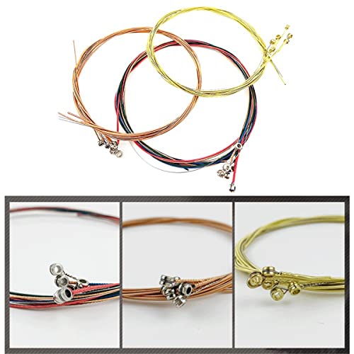 RANRAO Lot de 5 jeux de 30 cordes de rechange en acier pour guitare acoustique, or rose - Les Beatles, Paul McCartney, John Lennon, RIngo Starr, George Harrison RANRAO Lot de 5 jeux de 30 cordes de rechange en acier pour guitare acoustique, or rose – Image 6