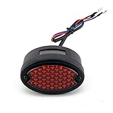 Mini LED Oval-Shaped Tail Light Cat Eye Rear Brake Light Stop Light For Motorcycle Bike bicycle Customs (Black)