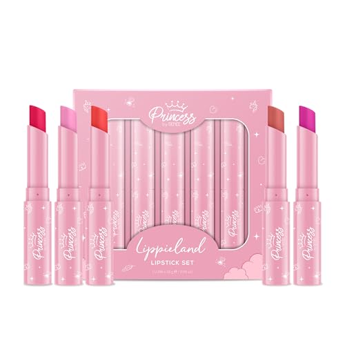 Image of Princess by RENEE Lippieland Lipstick Set Of 5 For Kids & Preteens | Creamy Texture, Subtle Shine | Buildable Pigment, With Coconut Oil & Shea Butter | Moisturizes & Nourishes Lips | 5 x 1.6g