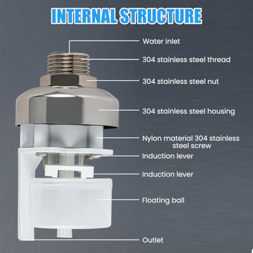 Image of HASTHIP 1 /2 inch to 3 /4'' Float Valve for Water Tank 304 Stainless Steel Auto
