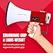 Technical Pro Portable Lightweight 75-Watt Megaphone Bullhorn w Siren, Detachable Microphone & Strap - Professional Outdoor Voice for Police & Cheer Leading