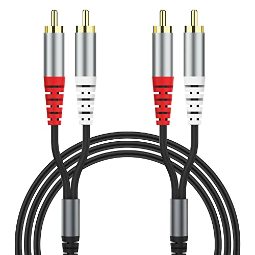 Cable RCA de audio estéreo 2RCA macho a macho chapado en oro para amplificador y altavoz