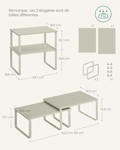 SONGMICS Étagère à épices KCS002K01 Beige