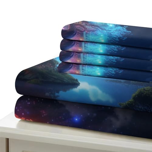 Parure de lit 3D Arbre Douillet avec fermeture éclair invisible en microfibre King