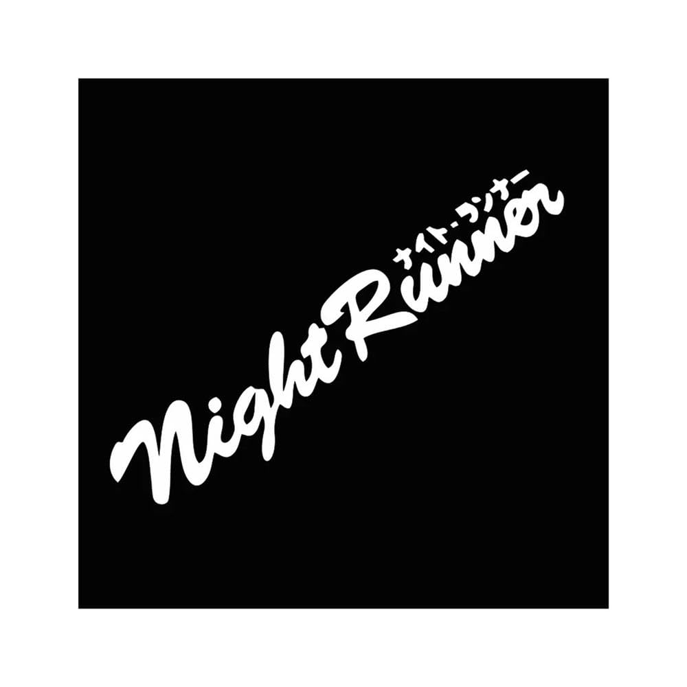 Bertdcx White Auto Accessory Racing Sticker Night Runner Front Windshield Waterproof Vinyl Film Decor Decals Auto Tuning Accessories(White)