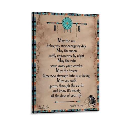 Native American Blessing Prayer Quote Canvas Printing Wall Art Tribal