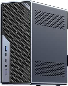 MINIS FORUM MS-02 Ultra Workstation Mini PC, Intel Core Ultra 5 235HX (14 Kerne/14 Threads, bis zu 5,1 GHz), 32 GB RAM, 1 TB SSD, PCIe 5.0 x16, 4× DDR5, USB4 v2, 10GbE + 2,5GbE (vPro), Wi-Fi 7