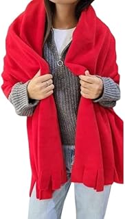 وشاح شتوي للنساء، شال ملفوف كبير الحجم، صوف ناعم مع تفاصيل شراشيب