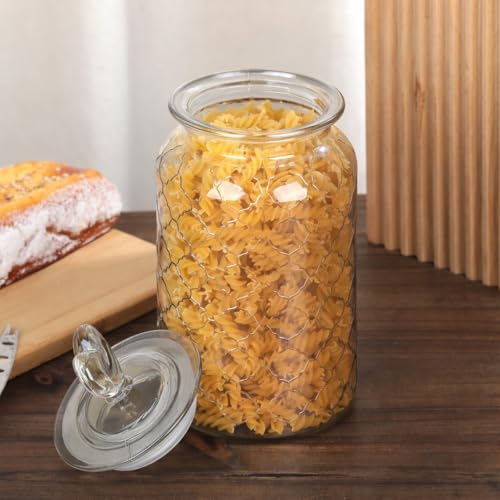 Image of MARTVIA Black Glass Food Storage Jars with Glass Lids 700 ML Set of 6, Love Heart Handle Lid Jar for Home Kitchen,Flour, Sugar, Coffee, Pasta, Oats, Cookies, Snacks (Love 700ML Jar, SET OF 2)