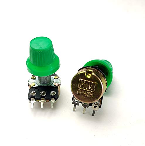 Image of AVS COMPONENTS 47k ohm potentiometer Single variable resistor With Knob - Pack of 5 Pcs