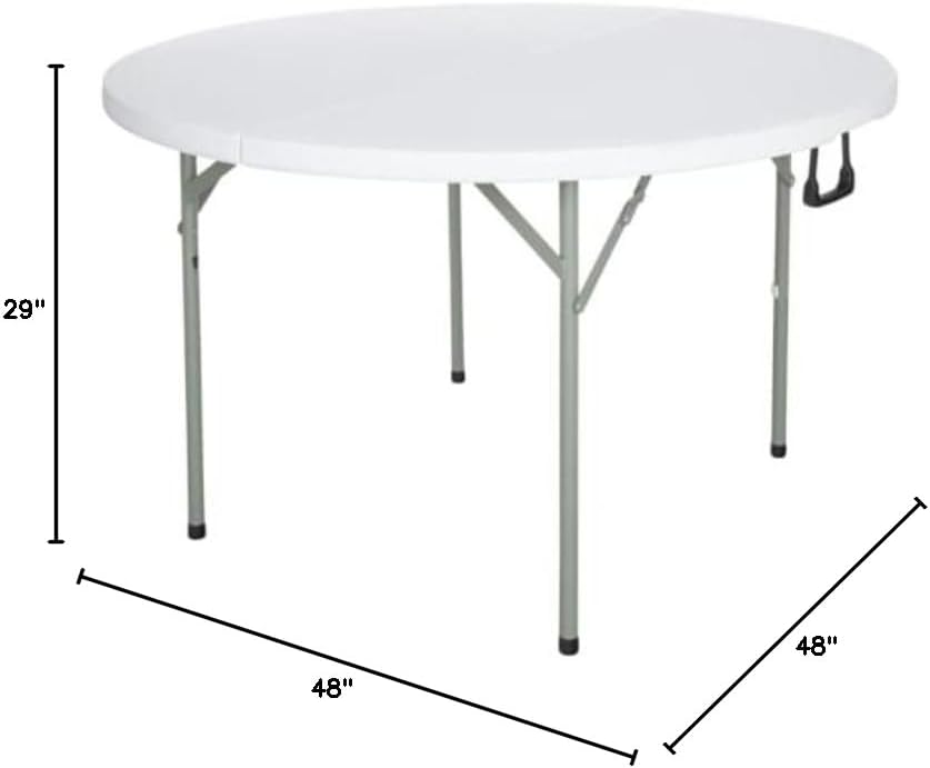 48inch Round Heavy-Duty Granite White Plastic Bi-Folding Table, Banquet and Event Folding Table Party Folding Tables Clearance Picnic Folding Table Folding Camping Table Multi Color puss-17