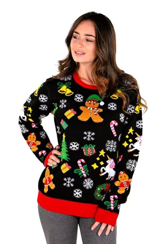 SoCal Look Youth Festive Ugly Christmas Sweater, Cute Tacky Holiday Teens Pullover, Funny Xmas Sweater for Big Boys & Girls
