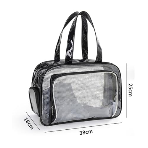 Large Mesh Beach Pool Tote Bag Beach Bag Dry Wet Separation Water Repellent PVC Transparent Window Swimming Pool Bag for Travel Clothes Shoes3