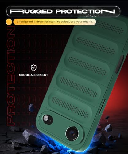 Image of WOW IMAGINE Ultimate Silicone Back Cover Case for iPhone 17 Air | Heat Dissipation Thin Soft TPU | 360 Camera Protection | Breathable Cooling Holes - Forest Green