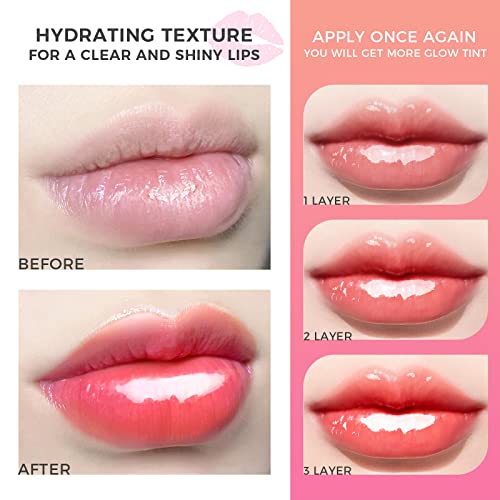 Ofanyia Hydrating Lip Glow Oil, Plumping Lip Gloss Tinted Lip Balm, Long Lasting Hydrating Lip Gloss Tinted Lip Non-sticky, Lip Tint Lip Oil for Dry Lip - Image 6