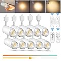 ?2024 Upgraded?10-Color Zoomable 12W LED Track Lighting Head Dimmable H Track Light Remote Control Bright Rail Ceiling Spotlight Fixtures for Accent Art 2000K~6500K 15°~60° CRI90 1100lm White 10 Pack