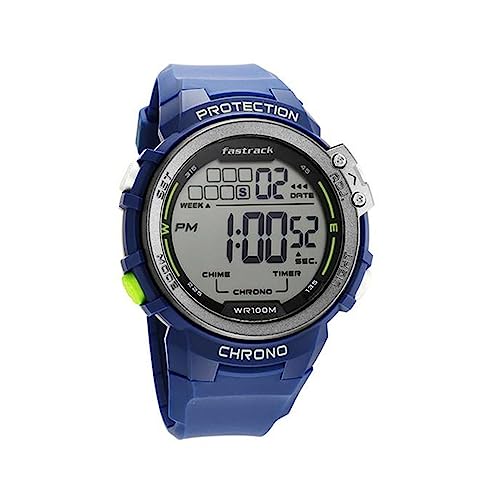 Orologio Digitale Uomo Fastrack Streetwear 2.0 - 48 Mm, Cassa In Plastica, Blu - Cronografo, Allarme, 100m Water Resistant