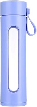 Mobile Mug with Tea Infuser, Double Glass Bottle, Heat Resistant Glass, Clear, Unisex, Gift, Direct Drinking Blue 16.9 fl oz 500 ml