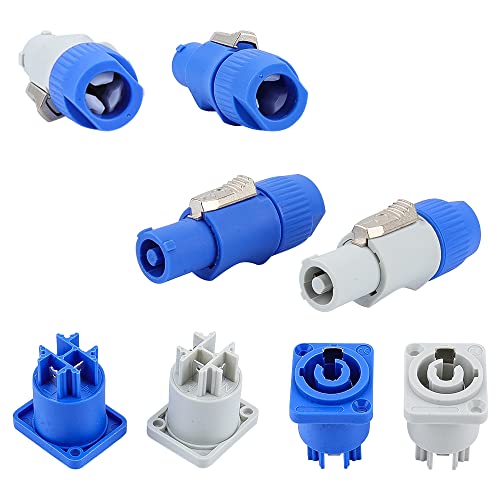 Prise Neutrik Powercon NAC3FCA avec embase panneau NAC3MPA-1 pour rack