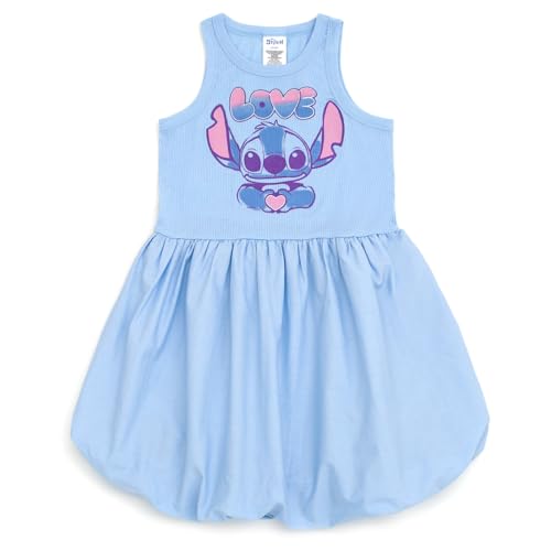Disney Lilo & Stitch Girls Bubble Ribbed Dress Toddler to Big Kid Sizes (4T - 14-16)
