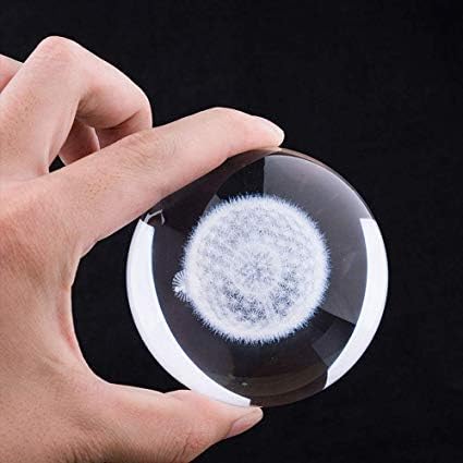 Miniatura 5 de HDCRYSTALGIFTS Bola de cristal 3D dragón bola de cristal tallado diente de león bola de cristal adornos Fengshui