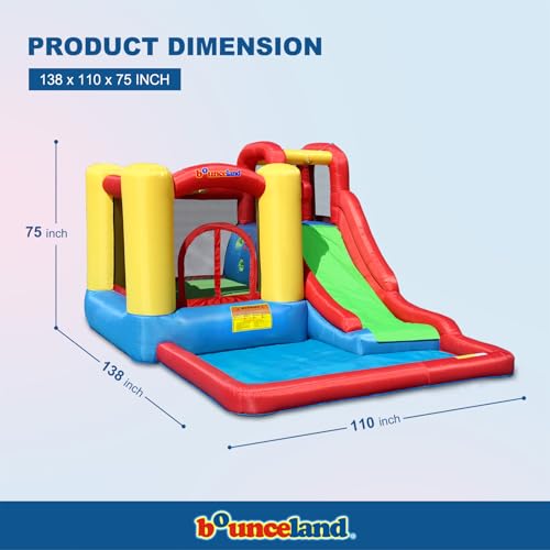 Bounceland Jump and Splash Adventure Bounce House or Water Slide All in one, Large Pool, Fun Bouncing Area with Basketball Hoop, Long Slide with Climbing Wall, UL Certified Blower Included by Bounceland - Image 2