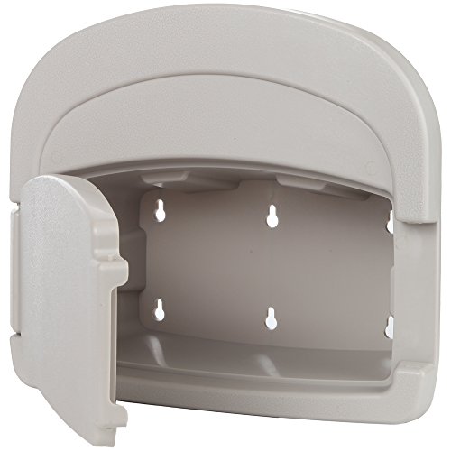 Home-X Wall Mount Hose Holder, Includes A Compartment For Storing Hose Attachments, Grey (14"L X 12.5"H X 6"W) #TOP2