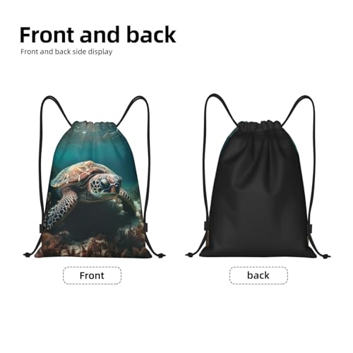 Drawstring Bag Lightweight Small Gym Bag for Women Clear Sea Water Soccer Backpack for Sports Travel4