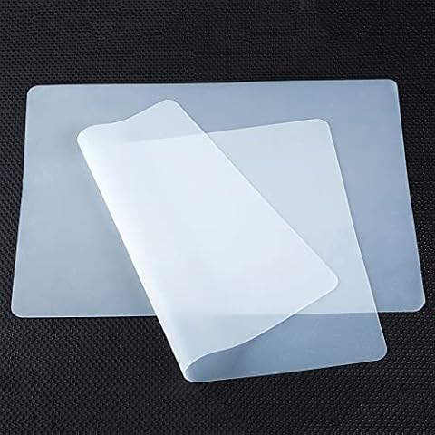 PABUSIOR Silicone Mats for Crafts, Translucent Liner, 13×18 in (2/Pack), Heat Resistant, Non-Slip Silicone Kids Mat for Jewelry, Epoxy Resin, Glitter Slime, Manicure, DIY Sheet Cover