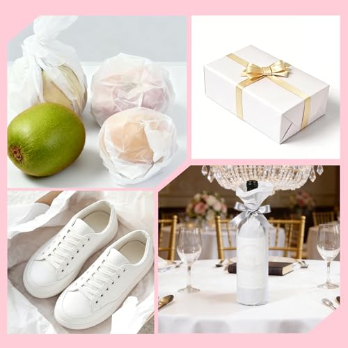 MFUSUL Seidenpapier Weiß, 100 Blatt 50 x 70 cm, Seidenpapier Verpackungsmaterial als Verpackungspapier für Geschenk, Deko, Hochzeit, Basteln & Versand