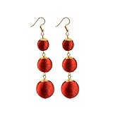 pendientes rojos largos . Perfeccione para la mayoría de las ocasiones: boda, trabajo, cita, fiesta, cumpleaños, proms, festivales etc