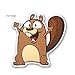 A/X 13cmx12cm Adesivo per Auto dei Cartoni Animati Happy Beaver Decalcomania in Vinile Adesivi per Bagagli da Viaggio per Laptop Impermeabile