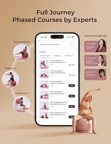 Image of Momcozy BirthEase Pregnancy Ball Set, Birthing Ball with App Full-Journey Courses, BPA-Free PVC & Anti Burst Exercise Yoga Ball for Maternity, Labor, Physio, Recovery