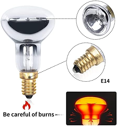 Klarlight R50 E14 Spot Reflector Bulbs 40W Dimmable Warm White 2700K-2800K Spotlight Halogen Light Bulb SES Small Edison Screw Cap Energy Saving R50 Spot Lights 360° Beam Angle 240V(Pack of 4)