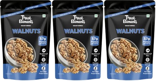 Image of True Elements Walnuts Kernels 200g - 100% Clean and Natural Akhrot | Walnuts Without Shell | Premium Dry Fruits for Healthy Diet (Pack of 3)