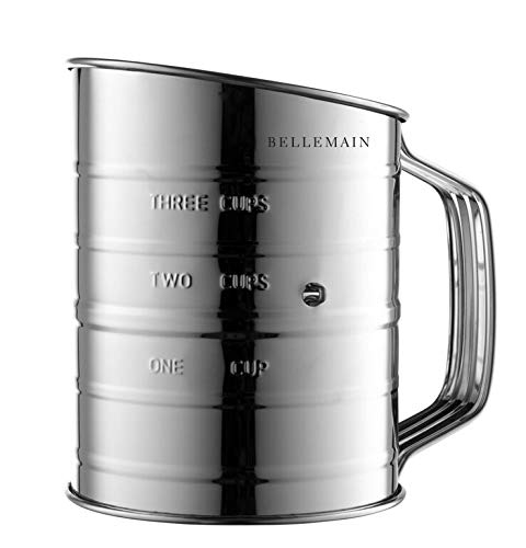 Bellemain 3 Cup Flour Sifter For Baking Fine Mesh Rotary Hand Crank With Loop Agitator For Quick Sifting thumb #6