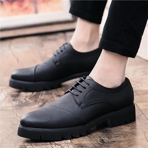 Men's Luxury Cow Leather Elevator Sneakers - Hidden Heel Oxfords for Business & Formal Wear2