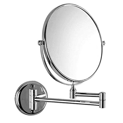 Miroir cosmétique extensible double face argenté au design épuré - 2