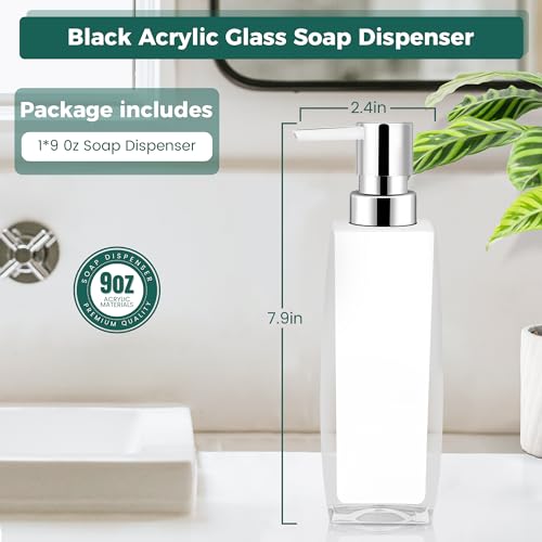 Memanque SD-156-WH-S Soap Dispenser, White Soap Dispenser Bathroom, Acrylic Liquid Hand And Dish Soap Dispenser thumb #2