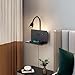 Bedside Wall Sconces with Wireless Charging Station & USB Charging, 3 Adjustable Color Temperatures LED Reading Lamp, 3000K Warm Ambient Lighting Wall Mounted Sconce for Bedroom, Plug-in or Hardwired