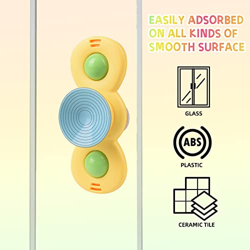Suction Cup Spinner Toy For Baby, 3Pcs Spinner Sensory Toys For Toddlers 1-3 Cartoon Baby Bath Toys 6 To 12 Months Kids Birthday Gift For Baby High Chair/Bathing/Dining Table/Travelling (Colorful) #TOP5