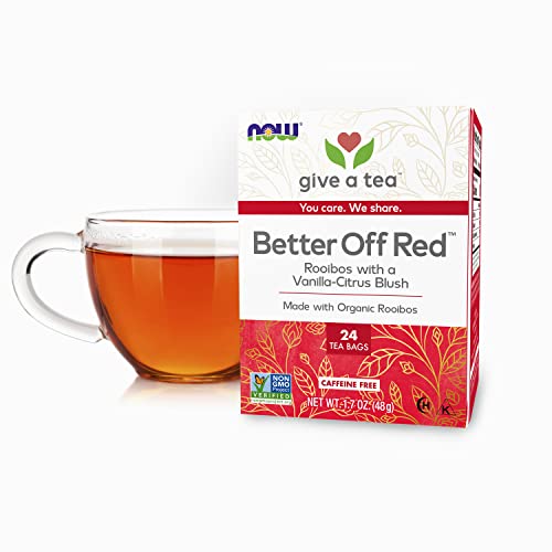 Now Foods Give A Tea™ Better Off Red™ Rooibos Tea With A Vanilla-Citrus Blush, Caffeine-Free, 24 Bags #TOP5