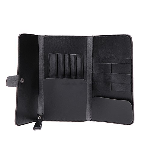 Anself Hair Scissor Bag Pro Leather Scissors Waist Pack Hairdressing Tool Pouch Holder Case Black/Brown Random