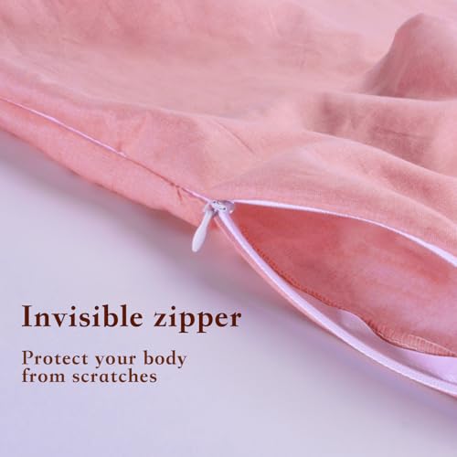 Image of Pregnancy Pillow Cover (ONLY Pillowcase) - U Shaped Pillow Case - Maternity Body Pillow Cover - Removable Soft Cotton Cover (Pink)