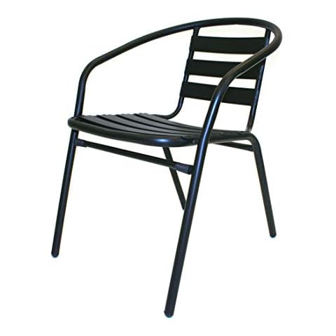 BE Furniture 4 x Black Metal Garden Chairs/Patio Chairs Cover