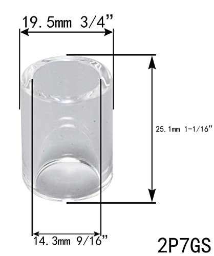 Image of RIVERWELD TIG Glass Cups Clear Quartz Nozzle 2P7GS #12 3 /4 inch 19.5mm 5pcs